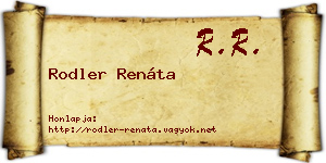 Rodler Renáta névjegykártya